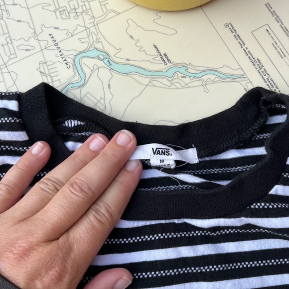 Vans Cropped Striped Oversize Tee - Picture 3 of 4